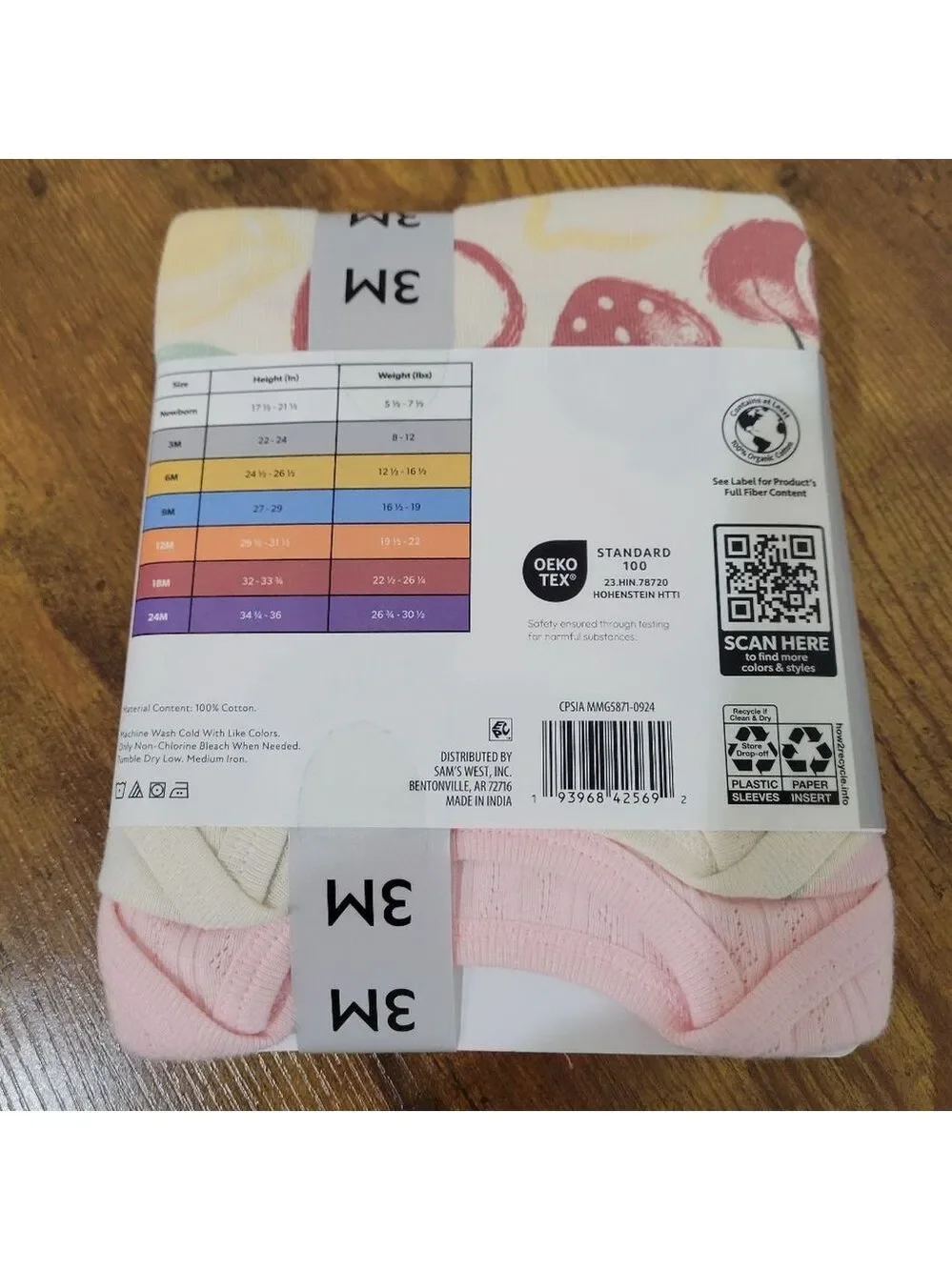 Baby Girls 5 Pack Organic Cotton Bodysuits  NWT Cherry Size 18M 🍒